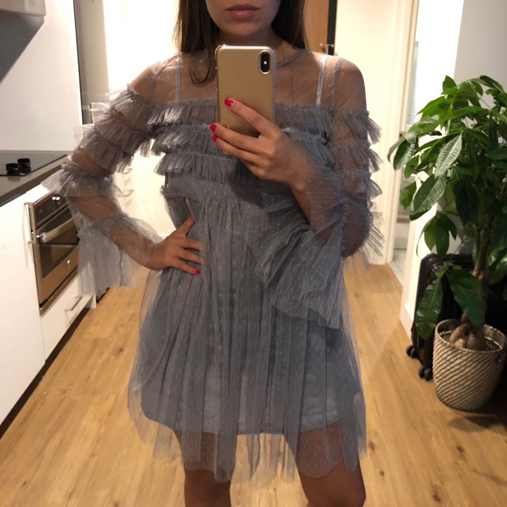 ASOS Sheer Silver Dress